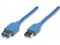MANHATTAN Kabel USB 3.0 A-A prodlužovací 2m, modrý