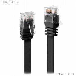 Patch kabel XtendLan Cat6, UTP - 10m, černý, ploch