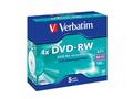 VERBATIM DVD-RW 4,7GB, 4x, DLP, Jewel, 5pack