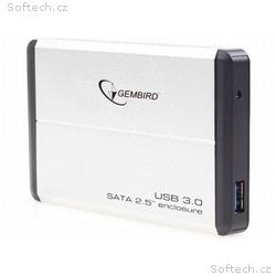 Gembird case pro 2.5" SATA disk - USB 3.0, stříbrn