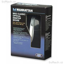 Manhattan MH3 optická myš, 1000dpi, PS2, černo-stř