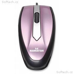 Manhattan MO1 optická mini myš, 1000dpi, USB, kovo