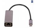 Akyga adaptér USB type C, RJ45, PVC, ABS, Stříbrný