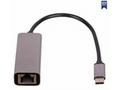 Akyga adaptér USB type C, RJ45, PVC, ABS, Stříbrný