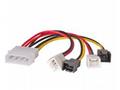 Akyga adaptér Molex, 2 x 3-pin 12V, 2 x 3-pin 5V, 