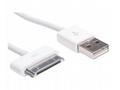 Akyga kabel USB-Apple 30-pin 1.0m, bílá