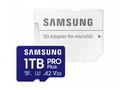 SAMSUNG PRO Plus MicroSDXC 1TB + SD Adaptér, CL10 