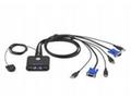 ATEN 2-port KVM USB mini, 1m kabely, DO