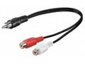 PremiumCord Kabel 1x CINCH male - 2x CINCH female 