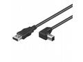 PremiumCord Kabel USB 2.0, A-B, 1m se zahnutým USB