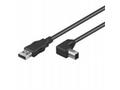 PremiumCord Kabel USB 2.0, A-B, 1m se zahnutým USB