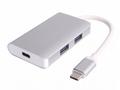 PremiumCord USB-C hub 2xUSB 3.0+PD charge