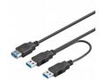 PremiumCord USB Y kabel A, Male + A, Male + A, Fem