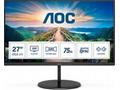 AOC, Q27V4EA, 27", IPS, QHD, 75Hz, 4ms, Black, 3R