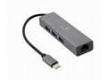 Gembird adaptér USB-C (M) na Gigabit LAN (F) + 3x 