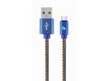 Gembird oplétaný denim USB-A, USB-C kabel 1m