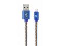 Gembird oplétaný denim USB-A, USB-C kabel 2m