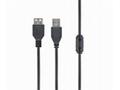 Kabel USB A-A 3m 2.0 prodl. HQ s ferrit. jádrem