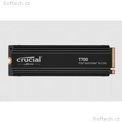 Crucial T700, heatsink, 1TB, SSD, M.2 NVMe, Černá,