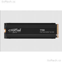 Crucial T700, heatsink, 2TB, SSD, M.2 NVMe, Černá,
