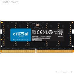 Crucial, SO-DIMM DDR5, 24GB, 5600MHz, CL46, 2x12GB