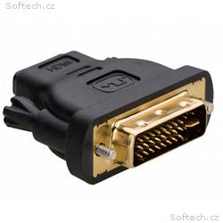 Akyga adaptér DVI-M 24+5, HDMI-F, Duplex, cerná