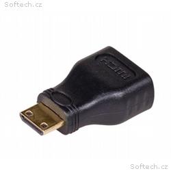 Akyga adaptér HDMI, miniHDMI, Duplex, cerná