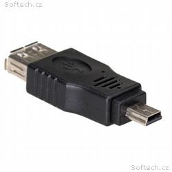 Akyga adaptér USB-AF, miniUSB-B (5-pin), cerná