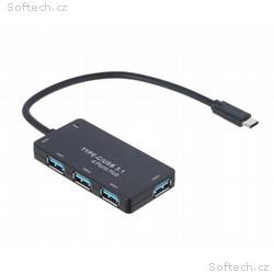 Akyga hub USB type C, USB 3.1 4-portABS, 20 cm