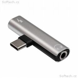 Akyga adaptér USB-C (m) na USB-C (f), Jack 3.5mm D