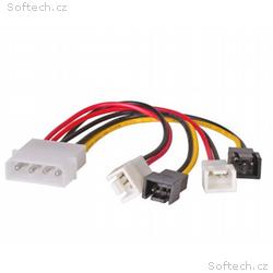 Akyga adaptér Molex, 2 x 3-pin 12V, 2 x 3-pin 5V, 