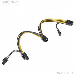 Akyga adaptér PCI Express 6 pin M, 2x 6+2 pin F