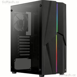 Aerocool Mecha, skrinka ATX, RGB LED, 1x fan, čier