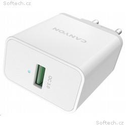 CANYON Nabíječka do sítě H-24, 1x USB-A, Quick Cha