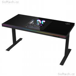 LORGAR stůl s volitelnou výškou, vestavěnou skříní