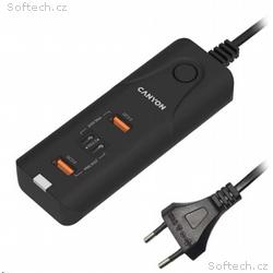 CANYON nabíječka H-10 do sítě 2xUSB-C (PD 20W) + 2