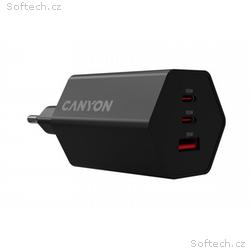 CANYON charger HEXAGON 65 GaN 65W 2xPD 1xQC EU Bla