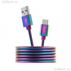 CANYON Nabíjecí kabel USB C, USB A 2.0, kovový plá