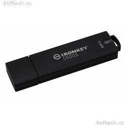 Kingston Ironkey D500S, 64GB, USB 3.2, USB-A, Čern
