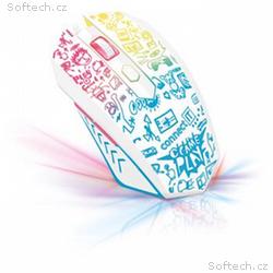 CONNECT IT DOODLE WHITE Limited Edition herní myš,