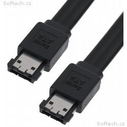 PremiumCord Kabel eSATA-eSATA, 50 cm, stíněný,čern