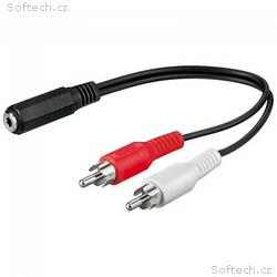 PremiumCord Kabel Jack 3.5mm-2xCINCH F, M 20cm
