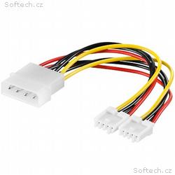 PREMIUMCORD Kabel napájecí HDD, FDD 5,25"-2x3,5"