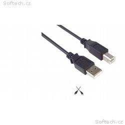 PremiumCord Kabel USB 2.0, A-B, 1m barva černá