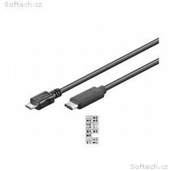 PremiumCord Kabel USB konektor C, male - USB 2.0 M