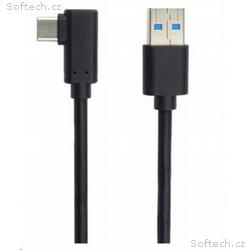 PremiumCord Kabel USB typ C, M zahnutý konektor 90