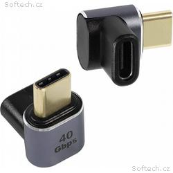 PremiumCord zahnutý 90° Adaptér USB-C Female - USB