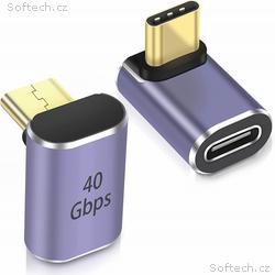 PremiumCord zahnutý 90° Adaptér USB-C Female - USB