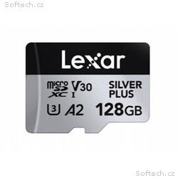 Lexar 128GB H-P Silver Plus microSDHC s adp C10 A2