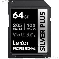 Lexar 64GB Pro SILVER PLUS SDXC C10 V30 U3
